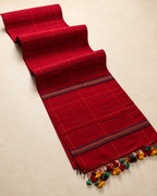Shamal – Red Cotton Saree with Kantha Work