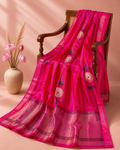 Shubhangi – Bright Pink Strips Chanderi Silk Saree