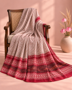 Shubhra – White Cotton Saree with Red Border