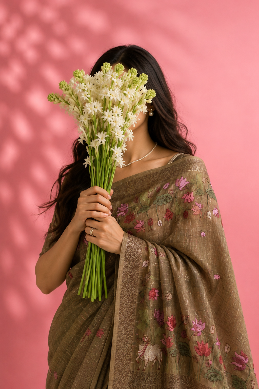 Snehal – Cotton Saree with Pichwai Embroidery