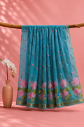 Suman – Cotton Saree with Lotus Embroidery