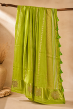 Tara – Pistachio Green Banarasi Silk Saree