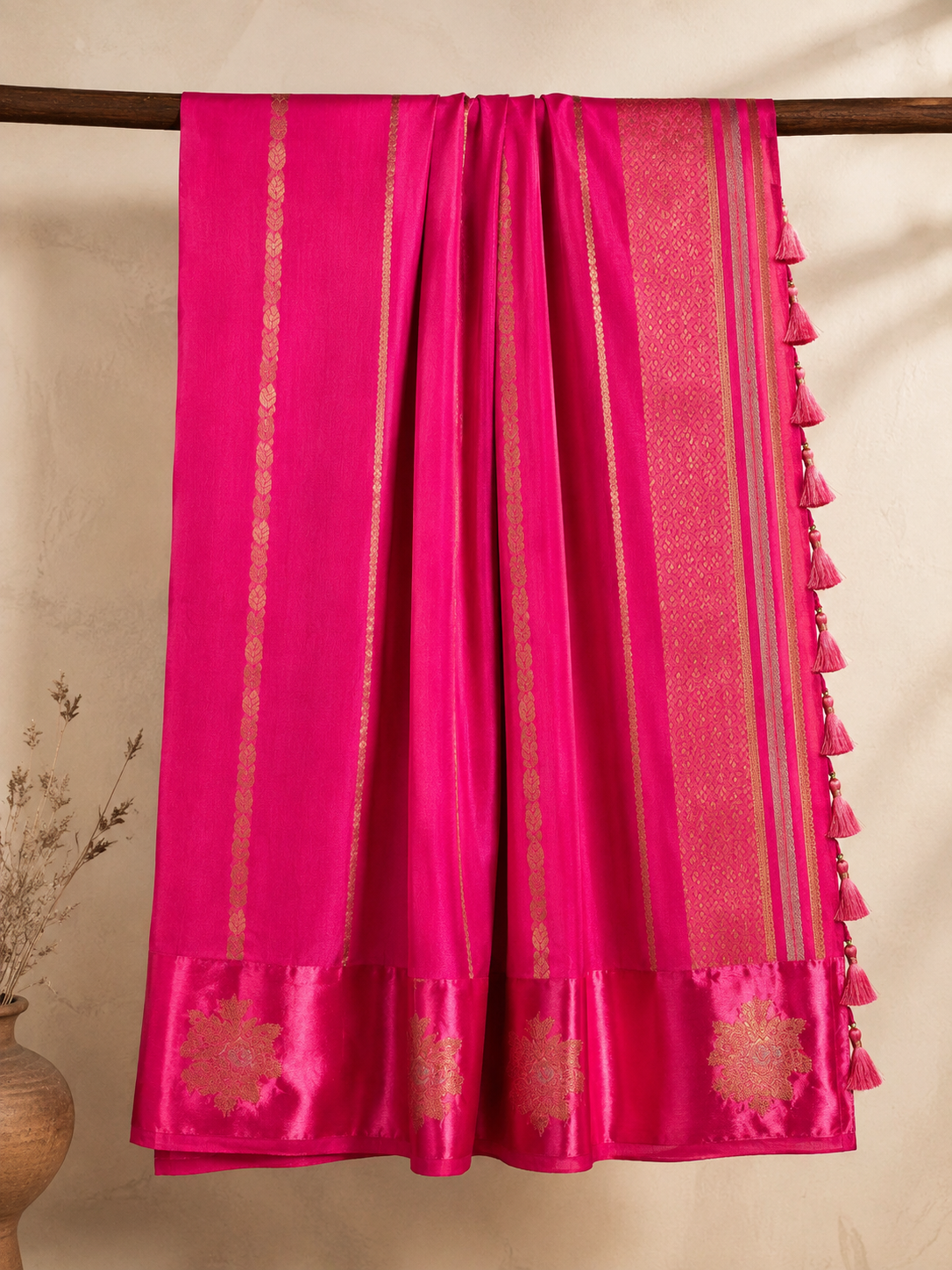 Vaishali – Hot Pink Banarasi Silk Saree