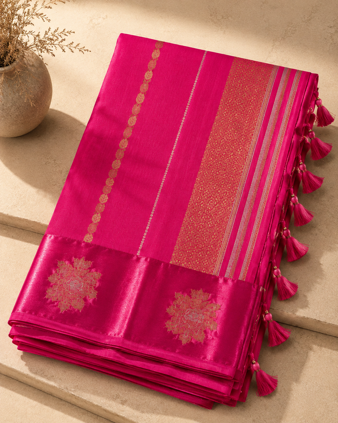 Vaishali – Hot Pink Banarasi Silk Saree