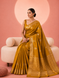 Aaradhana – Honey Kora Banarasi Organza Saree