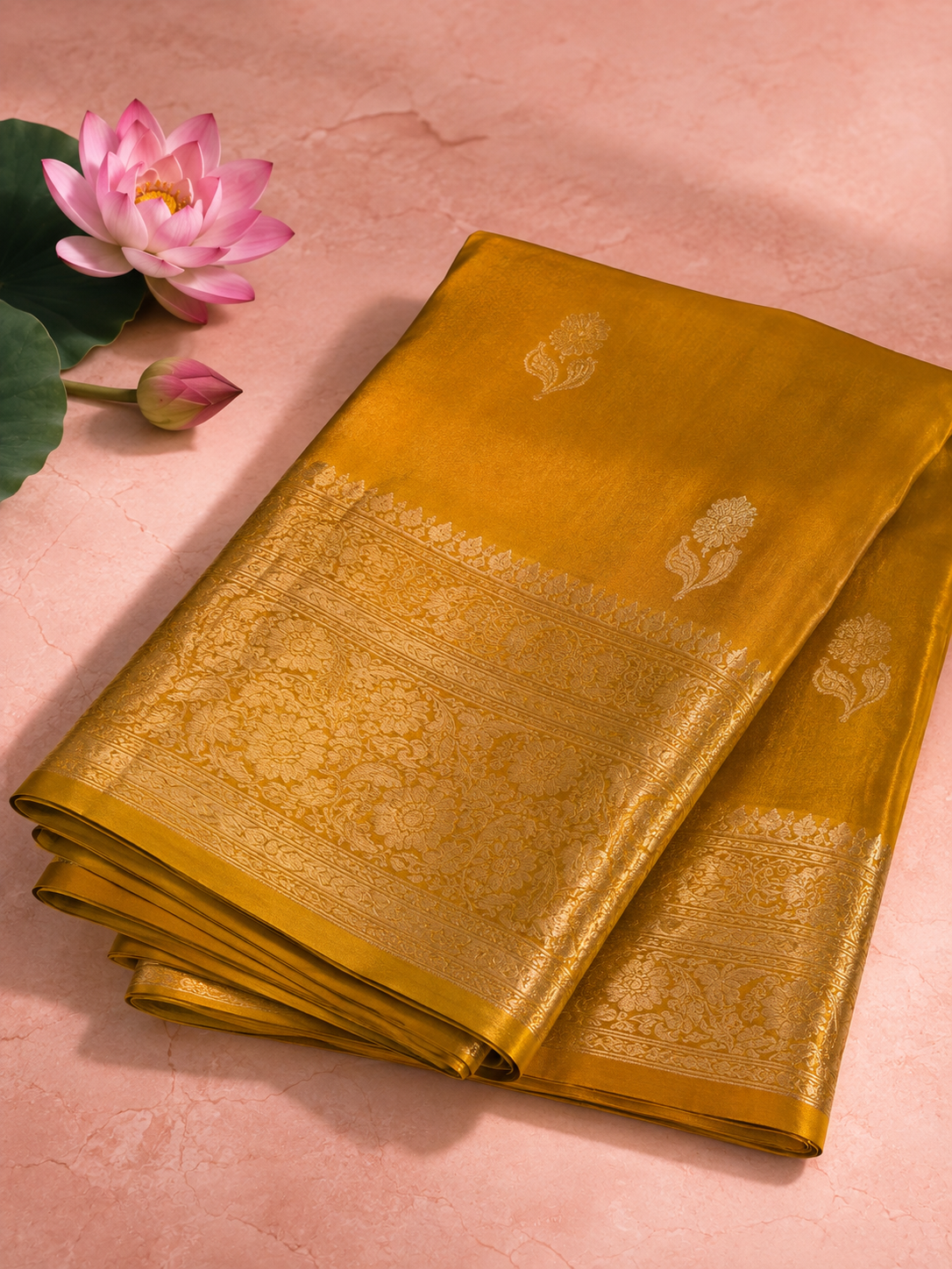 Aaradhana – Honey Kora Banarasi Organza Saree