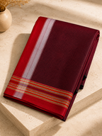 Vedanshi – Brick Red Cotton Saree