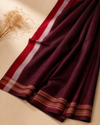 Vedanshi – Brick Red Cotton Saree