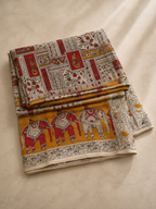Kirti – Kalamkari Handblock-Printed Cotton Saree