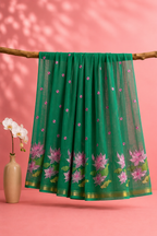 Vimal – Cotton Saree with Lotus Embroidery