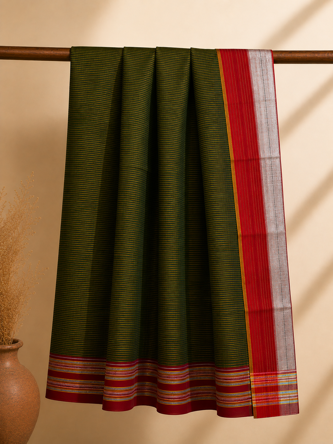 Vishakha – Green Cotton Saree