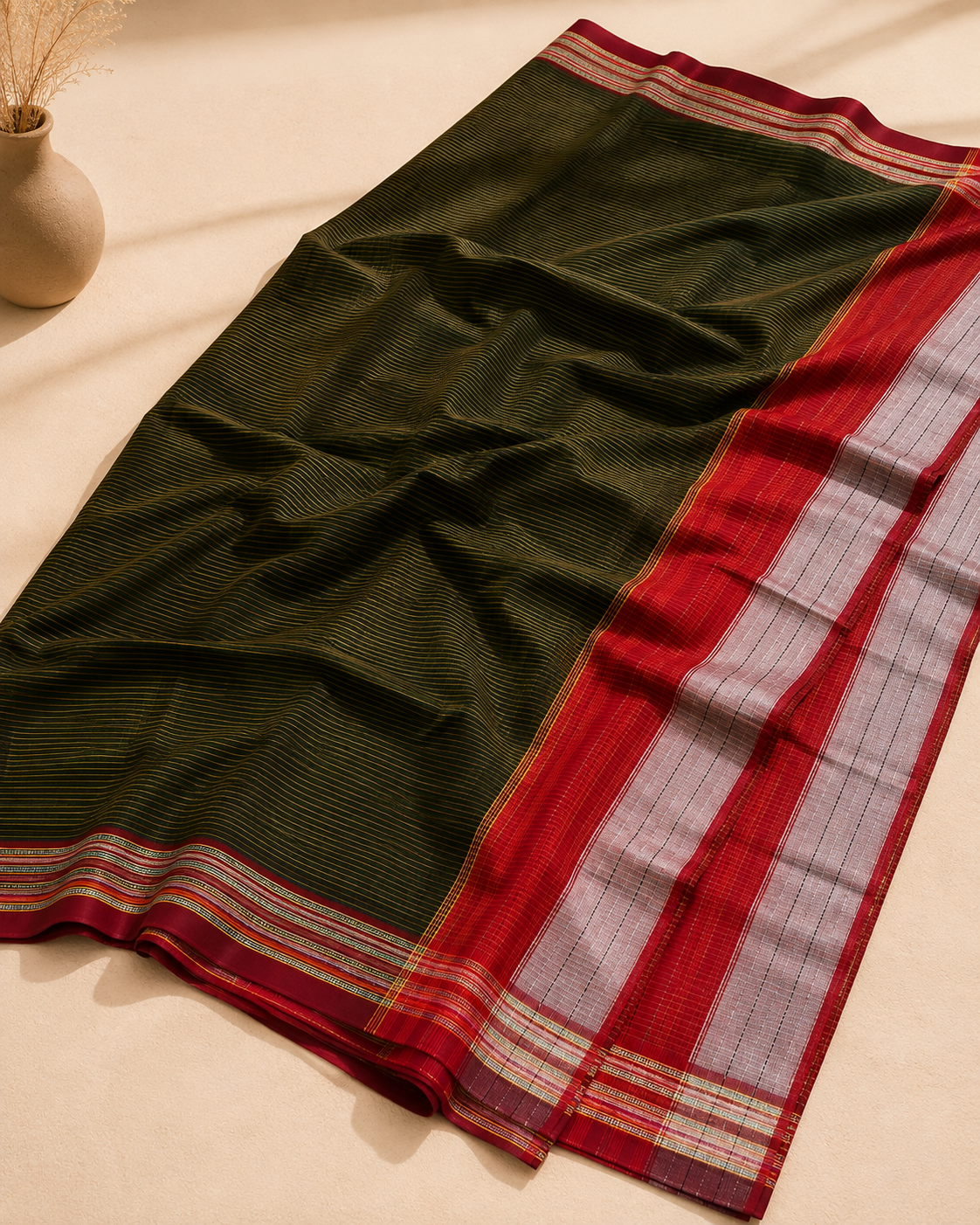 Vishakha – Green Cotton Saree